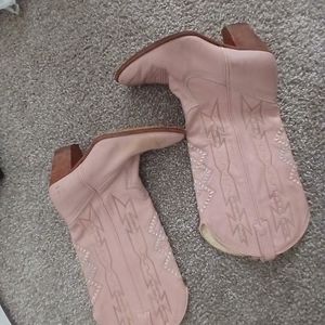 Pink Real Leather Cowgirl boots